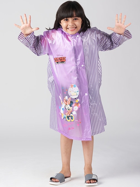 

Zeel Girls Purple & Black Printed Rain Jacket