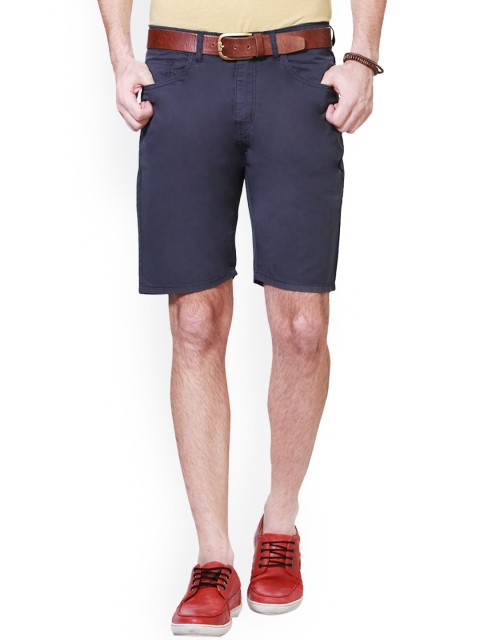 

People Men Navy Solid Chino Shorts, Navy blue
