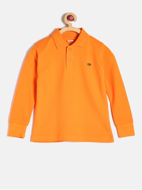 

GKIDZ Boys Orange Solid Polo Collar T-shirt