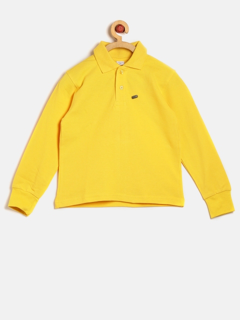 

GKIDZ Boys Yellow Solid Polo Collar T-shirt