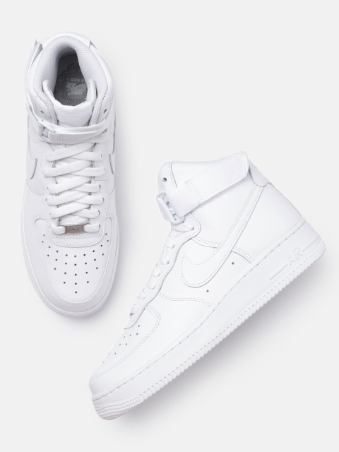 

Nike Women White Perforatd Leather High-Top Sneakers