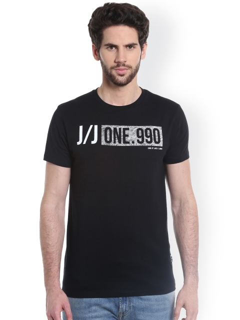 

Jack & Jones Men Black Printed Round Neck T-shirt