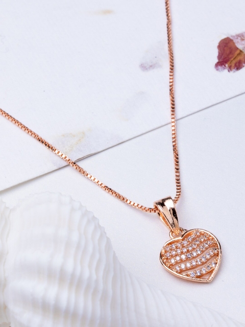 

BARSANO Rose Gold & White Brass Rose Gold-Plated Handcrafted Necklace