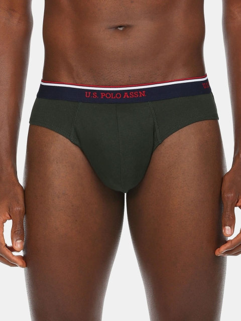 

U.S. Polo Assn. Pack of 2 Men Olive Green Briefs Z9I666-615-P2