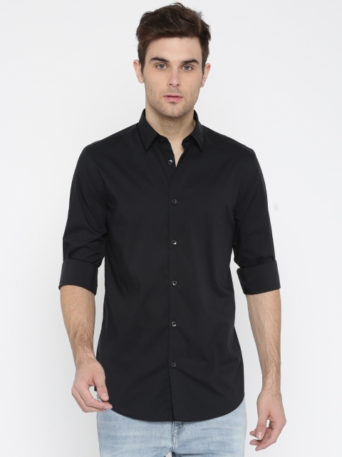 

Jack & Jones Men Black Slim Fit Solid Casual Shirt