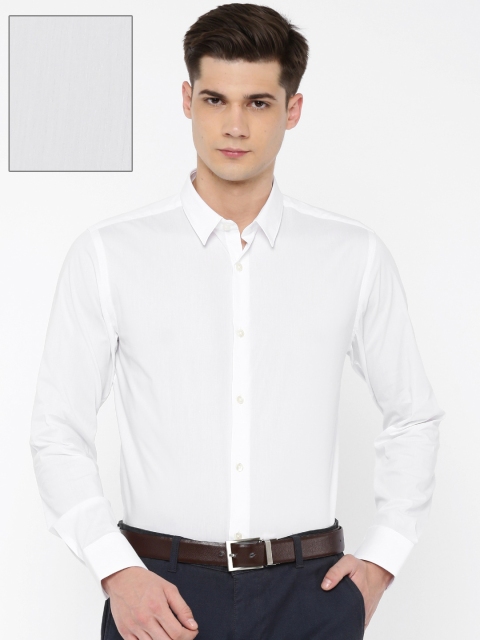 

Jack & Jones Men White Slim Fit Solid Casual Shirt