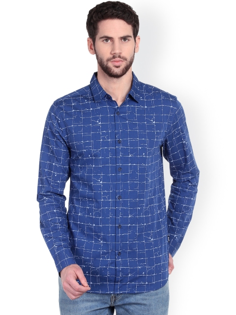 

Jack & Jones Men Navy Blue Printed Casual Shirt