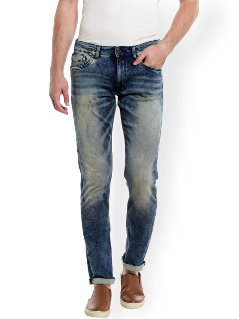 

Jack & Jones Men Blue Slim Fit Low-Rise Low Distress Stretchable Jeans