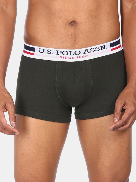 

U.S. Polo Assn. Men Olive-Green Solid Trunk Y9I641-179-P1