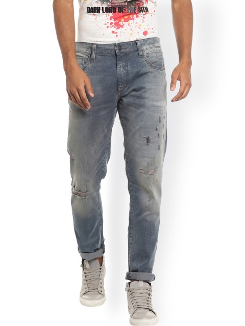 

Jack & Jones Men Blue Slim Fit Low-Rise Mildly Distressed Stretchable Jeans