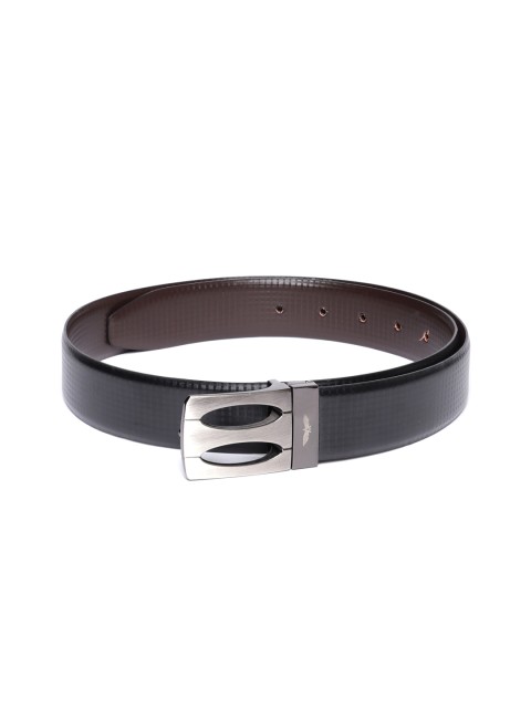 

Park Avenue Men Black Geometric Printed Leather Belt