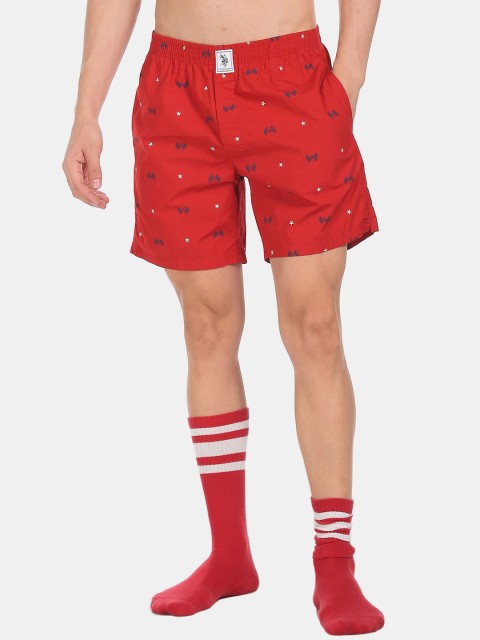 

U.S. Polo Assn. Men Red & Blue Printed Cotton Boxers