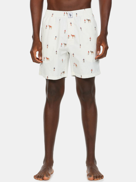 

U.S. Polo Assn. Men White Printed Pure Cotton Boxers Z9I664-283-PR