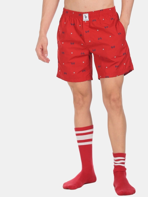 

U.S. Polo Assn. Men Red Printed Pure Cotton Boxers Z9I663-125-PR