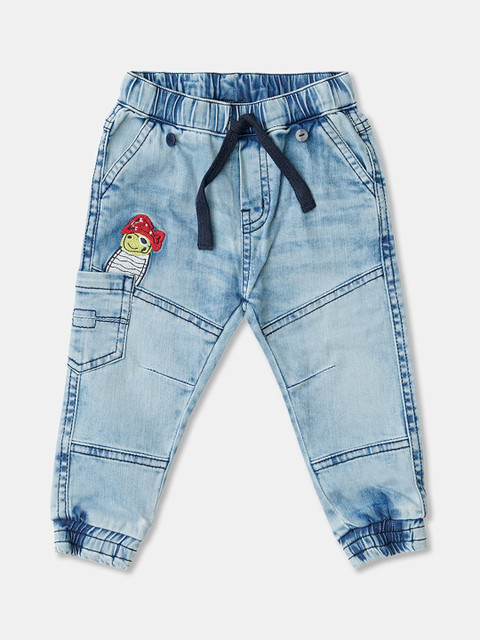 

R&B Boys Blue High-Rise Mildly Distressed Heavy Fade Jeans