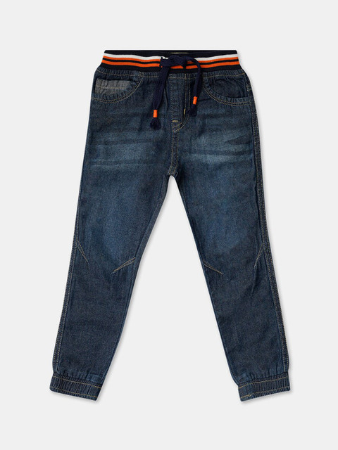 

R&B Boys Blue High-Rise Low Distress Light Fade Jeans