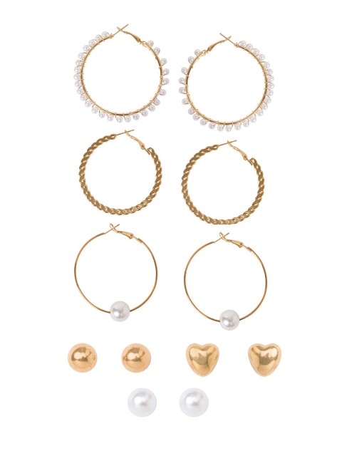 

FabAlley White Contemporary Hoop Earrings