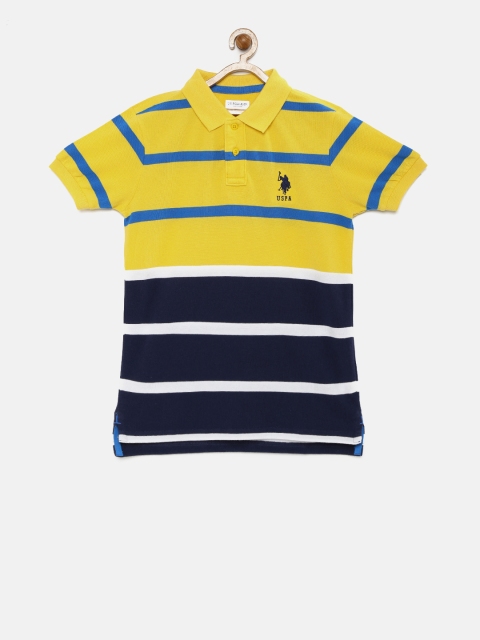 

U.S. Polo Assn. Kids Boys Yellow Striped Polo T-shirt
