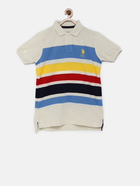 

U.S. Polo Assn. Kids Boys Multicoloured Striped Polo T-shirt, Multi