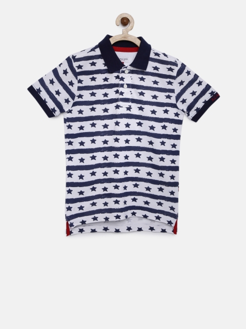 

U.S. Polo Assn. Kids Boys Navy Blue Printed Polo Collar T-shirt