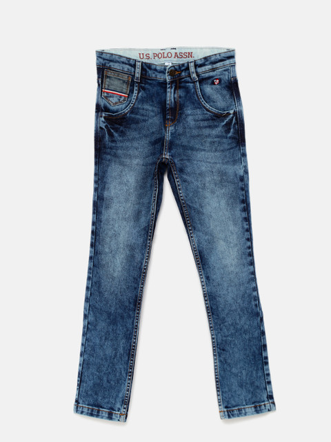 

U.S. Polo Assn. Kids Boys Blue Slim Fit Stretchable Jeans
