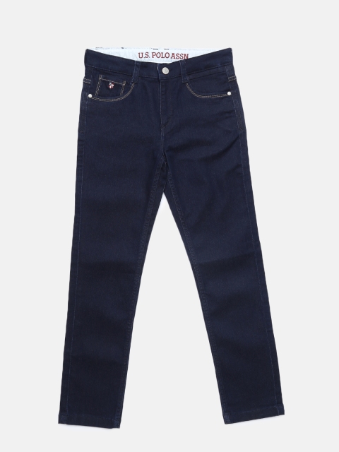 

U.S. Polo Assn. Kids Boys Navy Blue Slim Fit Mid-Rise Clean Look Jeans