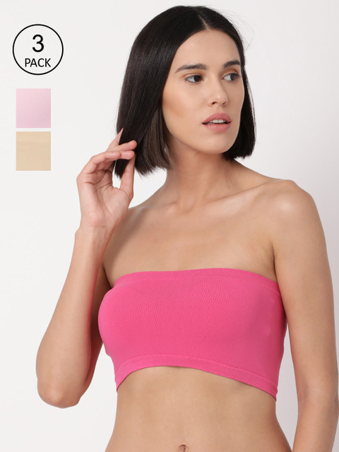 

GOLDSTROMS Pack Of 3 Solid Cotton Tube Camisole, Fuchsia