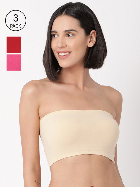 

GOLDSTROMS Women Pack of 3 Four Way Stretch Tube Camisoles, Beige