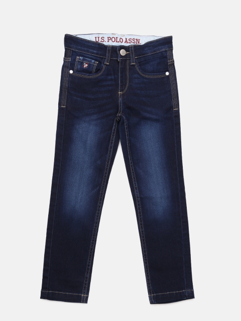 

U.S. Polo Assn. Kids Boys Blue Slim Fit Mid-Rise Clean Look Jeans