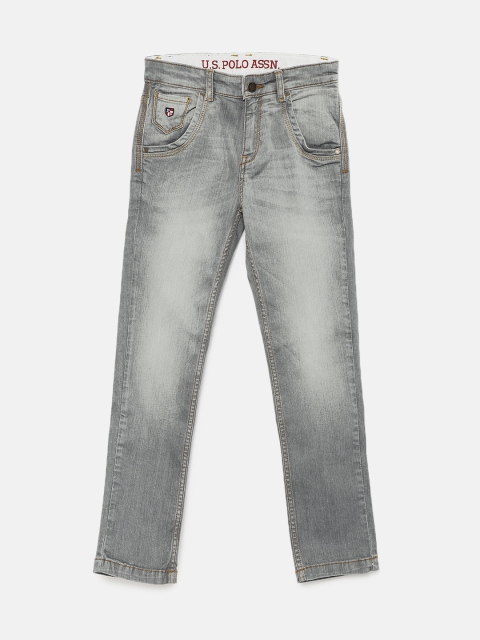 

U.S. Polo Assn. Kids Boys Grey Regular Fit Stretchable Jeans