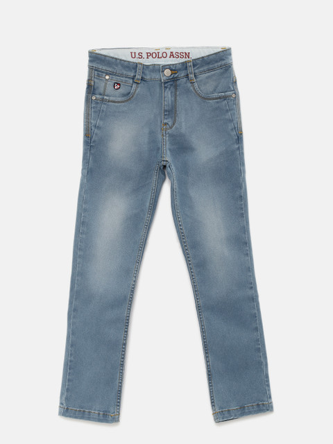 

U.S. Polo Assn. Kids Boys Blue Slim Fit Stretchable Jeans