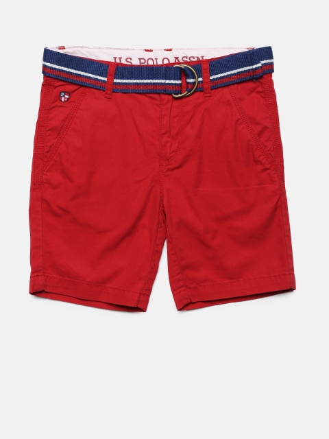 

U.S. Polo Assn. Kids Boys Red Solid Regular Fit Shorts