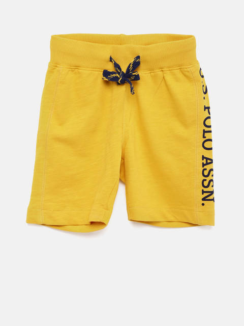 

U.S. Polo Assn. Kids Boys Yellow Solid Regular Fit Regular Shorts