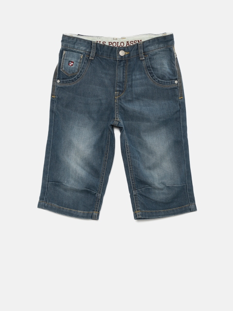 

U.S. Polo Assn. Kids Boys Blue Washed Regular Fit Denim Shorts