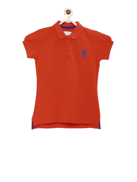 

U.S. Polo Assn. Kids Girls Coral Polo T-shirt