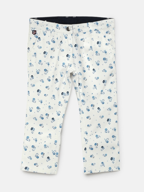 

U.S.Polo Assn. Kids Girls White Printed Capris
