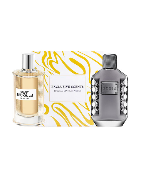 

DAVID BECKHAM Men Set Of 2 Classic 90 ml & Guess Dare Homme 100 ml Eau de Toilette, Transparent