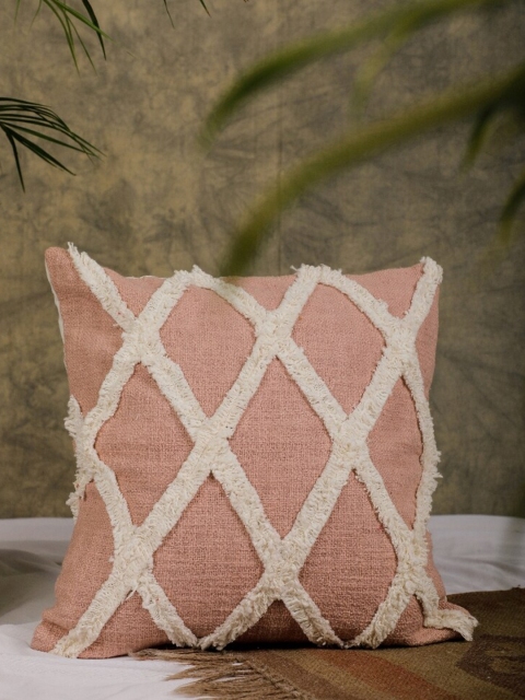 

Jaipur Folk Peach-Coloured & White Embroidered Rectangle Cushion Covers