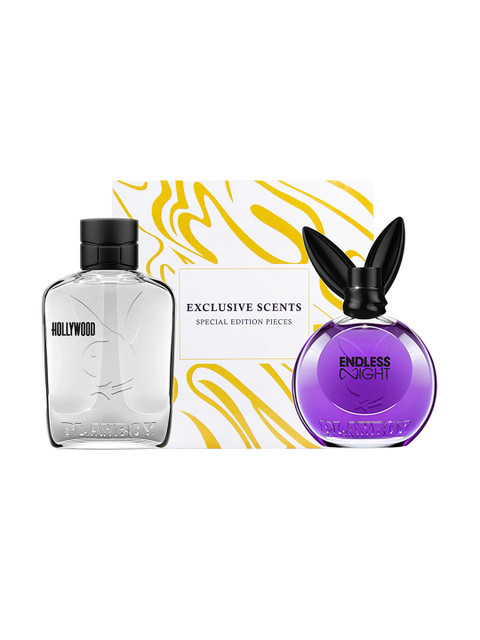 

Playboy Set Of 2 Hollywood + Endless Night Eau de Toilette 190ml, Transparent