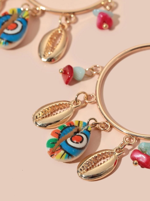 

OOMPH Gold-Toned Quirky Hoop Earrings