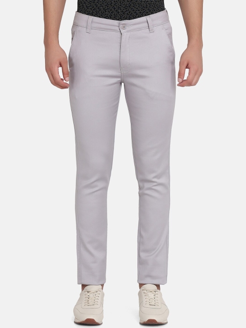 

TAHVO Men Grey Comfort Slim Fit Trousers