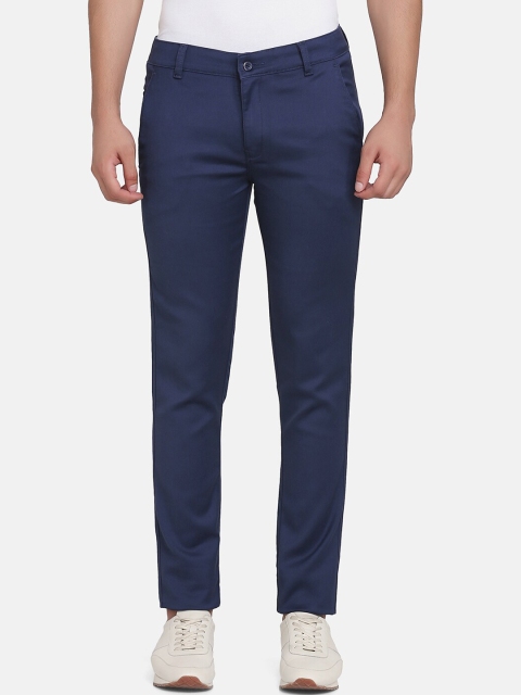 

TAHVO Men Blue Comfort Slim Fit Trousers