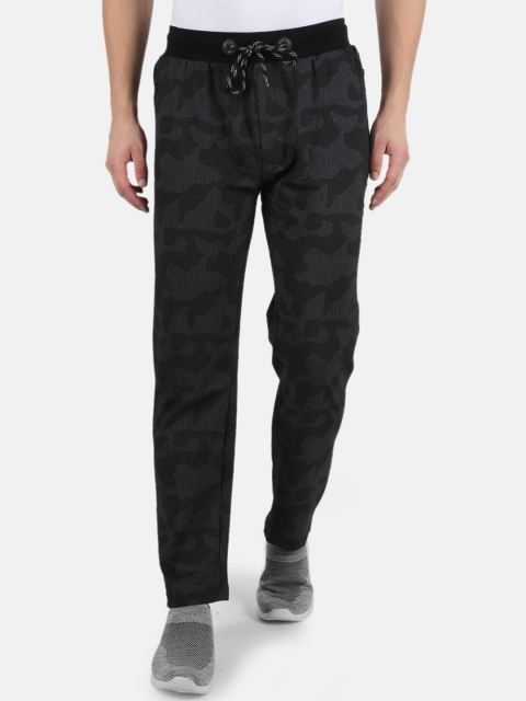 

Monte Carlo Men Black & Grey Camouflage Printed Track Pants