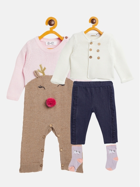 

JWAAQ Infant Girls 4 Pieces Winter Clothing Gift Set, Multi