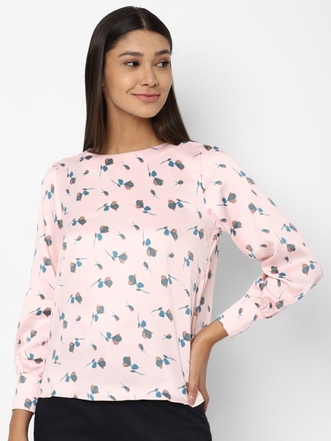 

Allen Solly Woman Pink & heavenly pink Floral Print Top