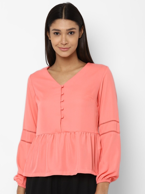 

Allen Solly Woman Pink & desert flower Peplum Top