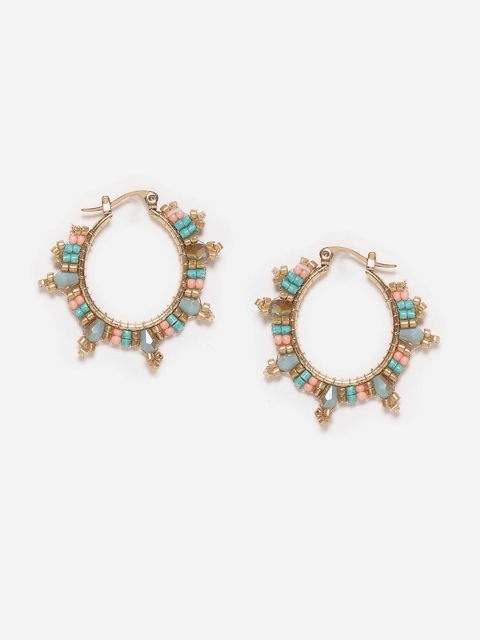 

W Multicoloured Contemporary Hoop Earrings, Multi