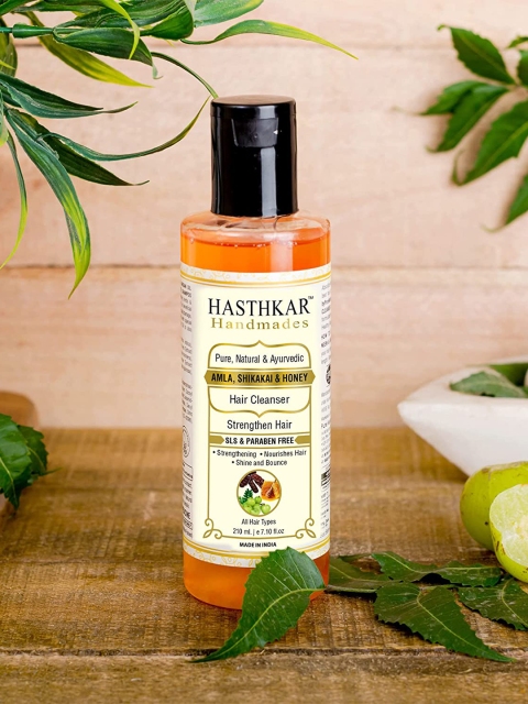 

Hasthkar Set Of 2 Handmades SLS Paraben Free Amla Honey & Shikakai Shampoo - 210ml, Orange