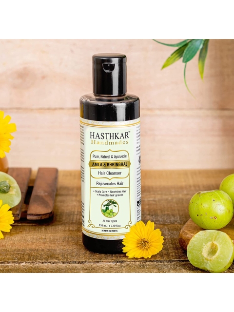 

Hasthkar Set Of 2 Handmades Amla & Bhringraj Hair Cleanser Shampoo 210ml, Black