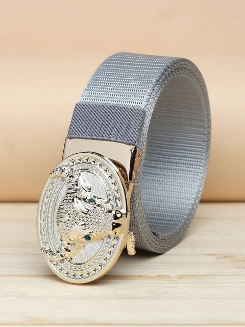 

ZORO Men Grey Textured Canvas Belt